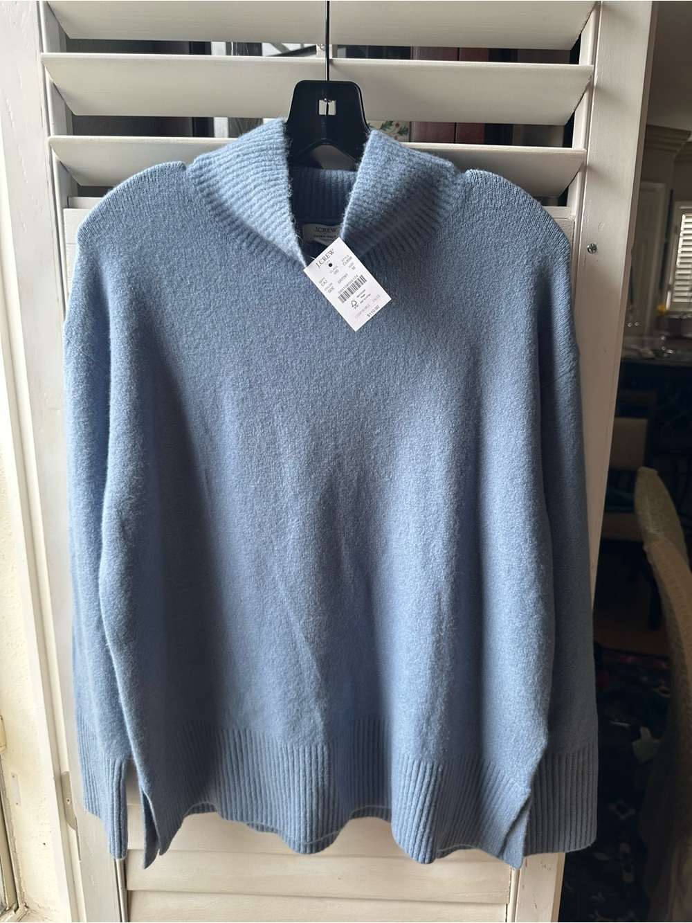 J. Crew Women's Light Blue Turtleneck Sweater